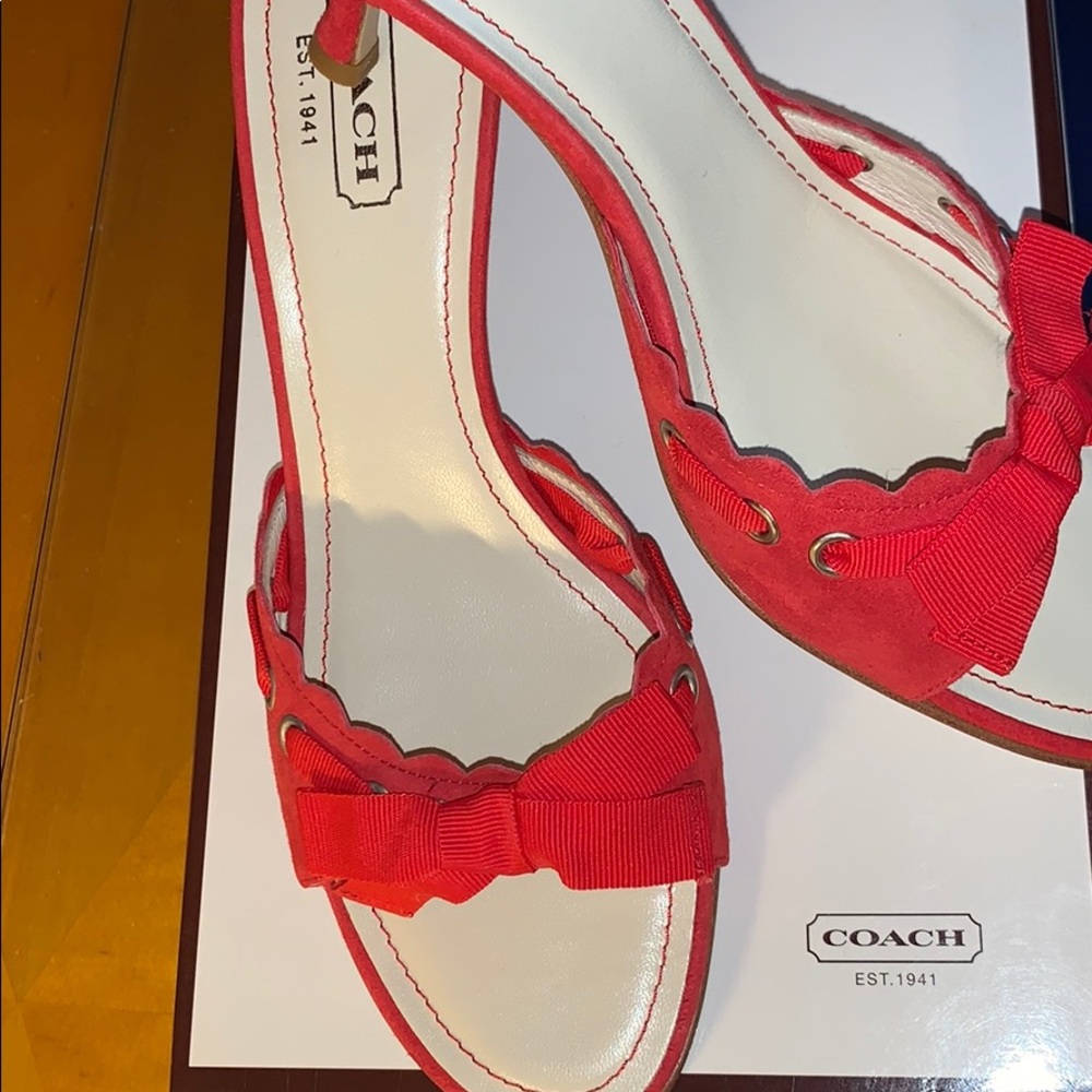 Coach suede kitten heel mules👠👠